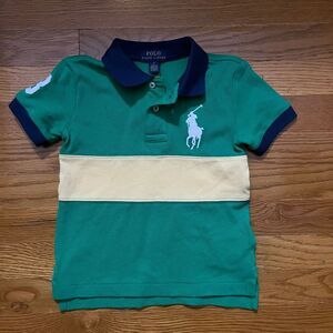 Vintage POLO by Ralph Lauren Boy's #3 Shirt Big Pony - Size 2 - Green